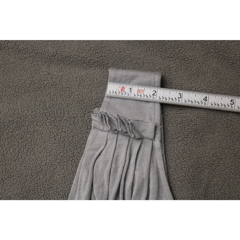 TWENTY ONE Babydoll Dress Women Small Heather Gray Pleated Stripes Sheer Shirt - Picture 8 of 16